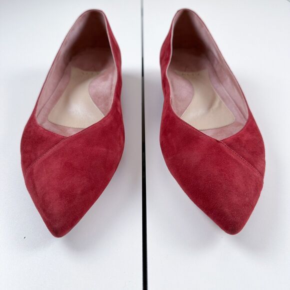 Ally Shoes NYC Forever Flat Gutsy Garnet Red Suede Womens 43 US 10.5 Wide C - Picture 1 of 13